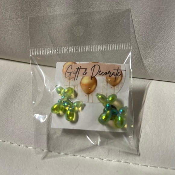 NWT- Dog Balloon Animal Earring Set - Green - Picture 2 of 3